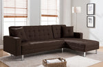 Jett Brown Linen Fabric Sectional Sofa Bed