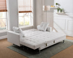 Jett White Faux Leather Sectional Sofa Bed
