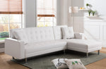 Jett White Faux Leather Sectional Sofa Bed