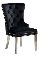 Jewett 2 Black Flannelette/Chrome Side Chairs