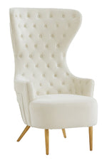 Jezebel Cream Velvet Wingback Accent Chair