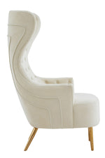 Jezebel Cream Velvet Wingback Accent Chair