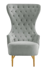 Jezebel Grey Velvet Wingback Accent Chair