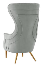 Jezebel Grey Velvet Wingback Accent Chair