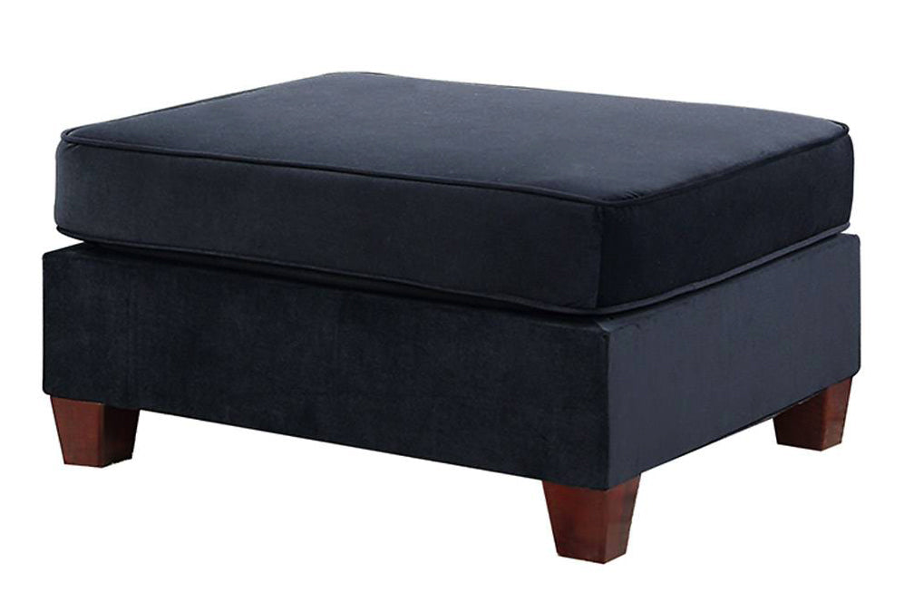 Jovie Black Velvet Modular Sectional Sofa with Ottomans