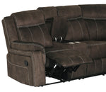Juan 3-Pc Brown Fabric Manual Recliner Sectional Sofa