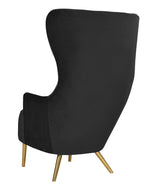 Julia Black Velvet Wingback Accent Chair