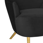 Julia Black Velvet Wingback Accent Chair