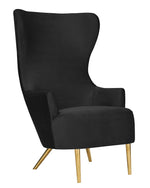 Julia Black Velvet Wingback Accent Chair