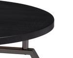 Juliette Dark Grey Wood/Black Nickel Metal Coffee Table