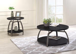 Juliette Dark Grey Wood/Black Nickel Metal Coffee Table