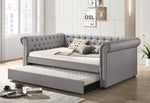 Justice Smoke Gray Fabric Full Daybed with Trundle