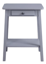 Kaife Gray Side Table with Drawer & Shelf