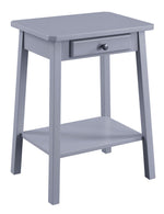 Kaife Gray Side Table with Drawer & Shelf