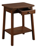 Kaife Walnut Side Table with Drawer & Shelf