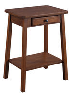 Kaife Walnut Side Table with Drawer & Shelf