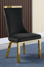 Kalypso Black Velvet/Gold Side Chair