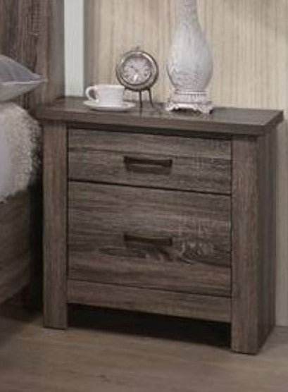 Karen Brown Wood 2-Drawer Nightstand