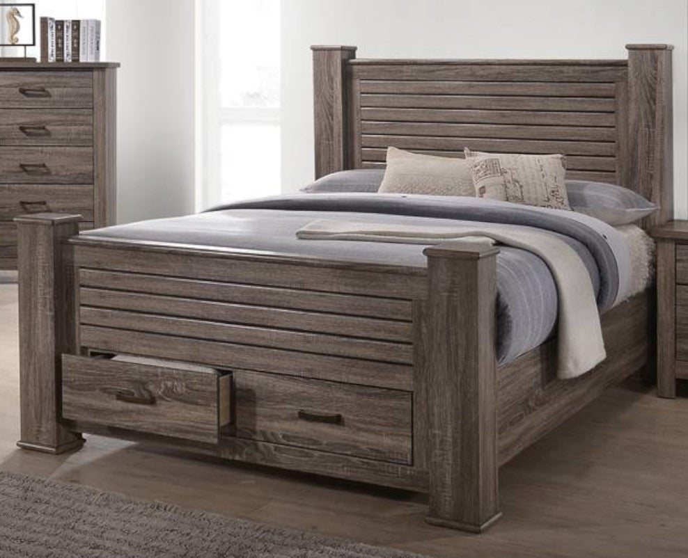 Karen Brown Wood Queen Bed