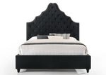 Karima Black Velvet Eastern King Platform Bed