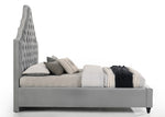 Karima Gray Velvet Cal King Platform Bed