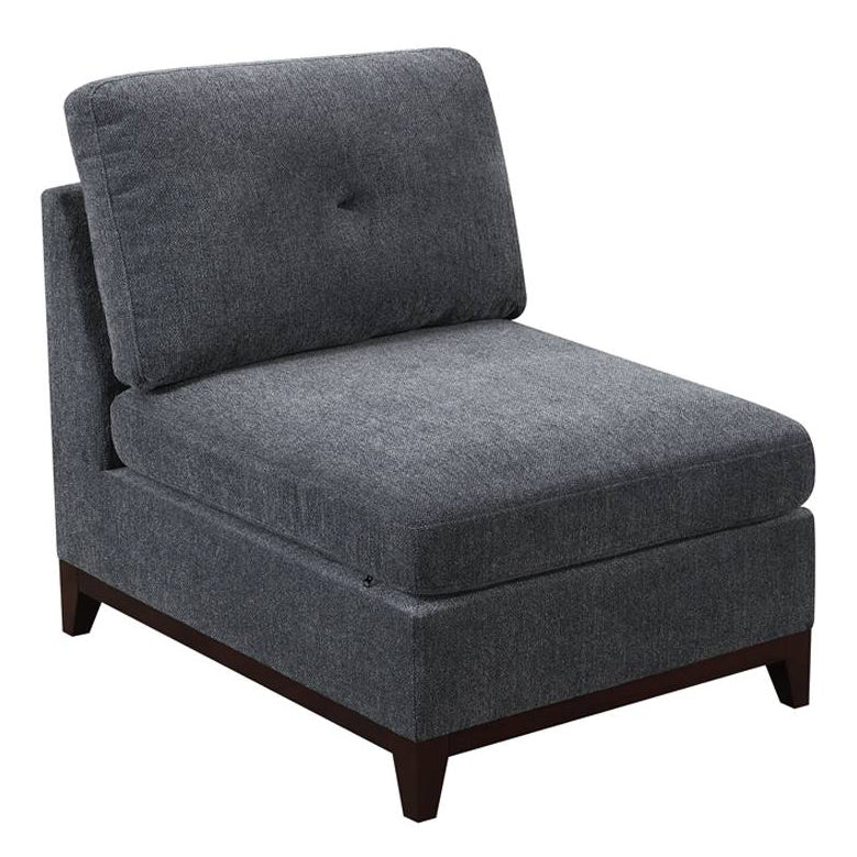 Karla Ash Grey Chenille Armless Chair