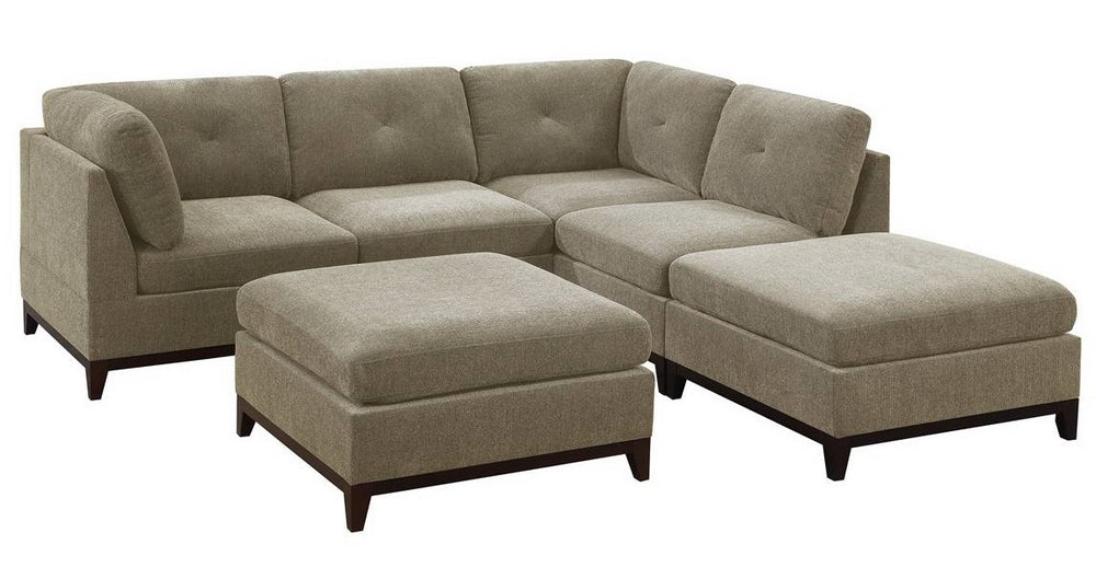 Karla Camel Chenille Modular Sectional with Ottomans