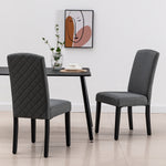 Kate 2 Dark Gray Fabric/Wood Side Chairs