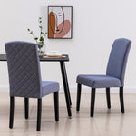 Kate 2 Navy Blue Fabric/Wood Side Chairs