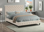 Kathy Beige Velvet King Platform Bed