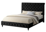 Kathy Black Velvet Queen Platform Bed