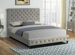 Kathy Gray Velvet Cal King Platform Bed