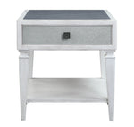 Katia Rustic Gray Sintered Stone/Weathered White Wood End Table