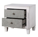 Katia Rustic Gray & Weathered White Wood 2-Drawer Nightstand