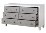 Katia Rustic Gray & Weathered White Wood 6-Drawer Dresser