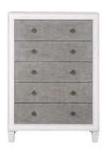 Katia Rustic Gray & Weathered White Wood 5-Drawer Chest