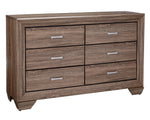 Kauffman 5-Pc Washed Taupe Wood King Panel Bedroom Set