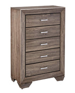 Kauffman 5-Pc Washed Taupe Wood King Panel Bedroom Set