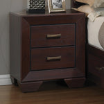 Kauffman Dark Cocoa Wood 2-Drawer Nightstand