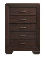 Kauffman Dark Cocoa Wood 5-Drawer Chest