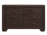 Kauffman Dark Cocoa Wood 6-Drawer Dresser