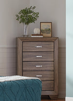 Kauffman Washed Taupe Wood 5-Drawer Chest