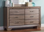 Kauffman Washed Taupe Wood 6-Drawer Dresser