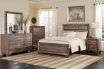 Kauffman Washed Taupe Wood Cal King Panel Bed