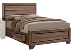 Kauffman Washed Taupe Wood Cal King Storage Bed