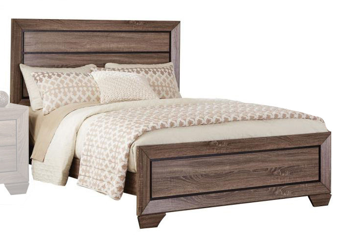 Kauffman Washed Taupe Wood King Panel Bed