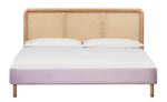 Kavali Cane & Blush Velvet Full Platform Bed