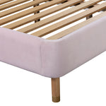 Kavali Cane & Blush Velvet Full Platform Bed