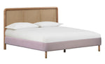 Kavali Cane & Blush Velvet Full Platform Bed