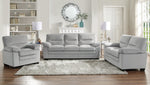 Keighly Gray Textured Fabric Loveseat